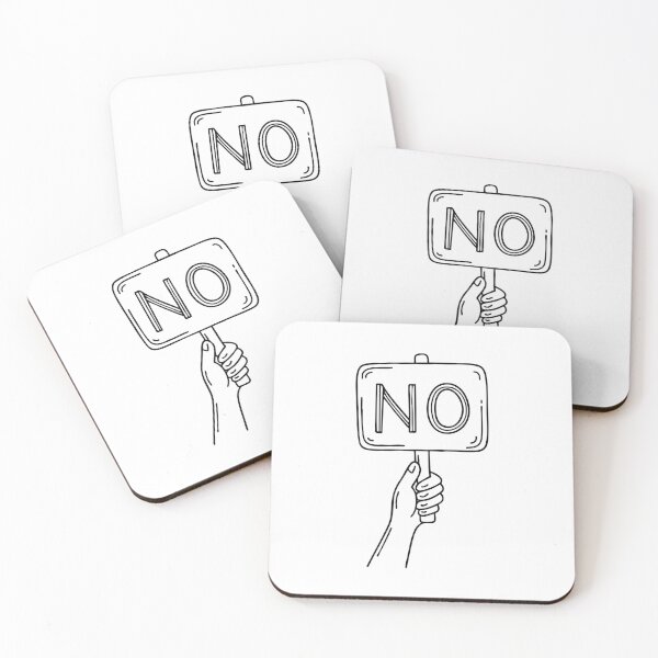 Item preview, A hand holding up a sign with the word No written boldly designed and sold by rasagamastore.