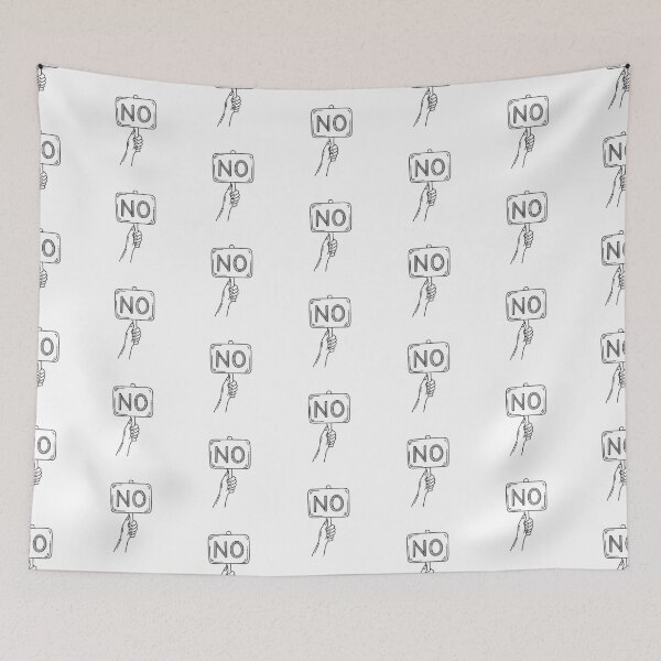 Item preview, A hand holding up a sign with the word No written boldly designed and sold by rasagamastore.