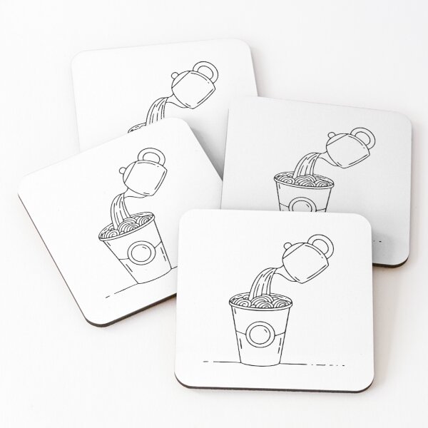 Item preview, A cup of instant noodles with hot water being poured in designed and sold by rasagamastore.