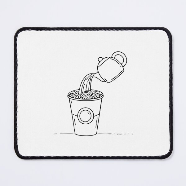 Item preview, A cup of instant noodles with hot water being poured in designed and sold by rasagamastore.