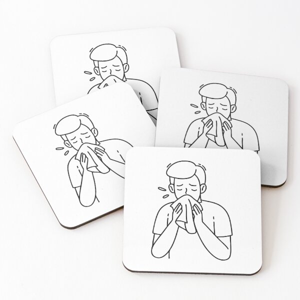 Item preview, A person sneezes into a tissue and wipes their nose designed and sold by rasagamastore.