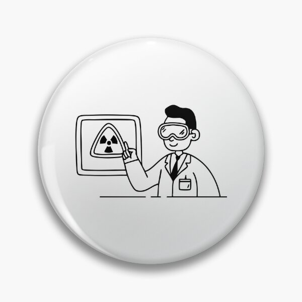 Item preview, A researcher studying a nuclear hazard sign on a digital screen designed and sold by rasagamastore.