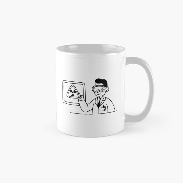 Item preview, A researcher studying a nuclear hazard sign on a digital screen designed and sold by rasagamastore.