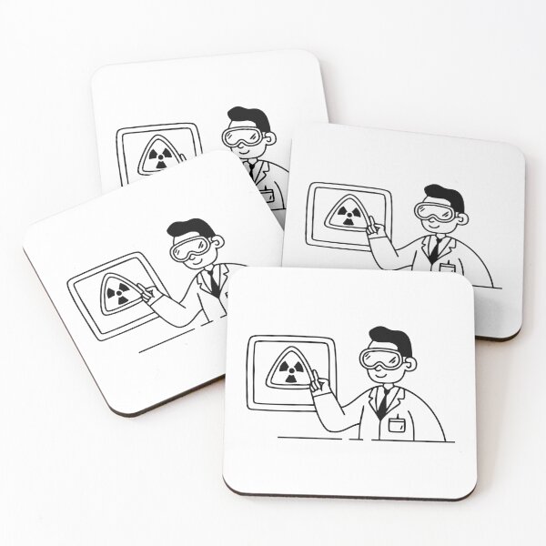 Item preview, A researcher studying a nuclear hazard sign on a digital screen designed and sold by rasagamastore.