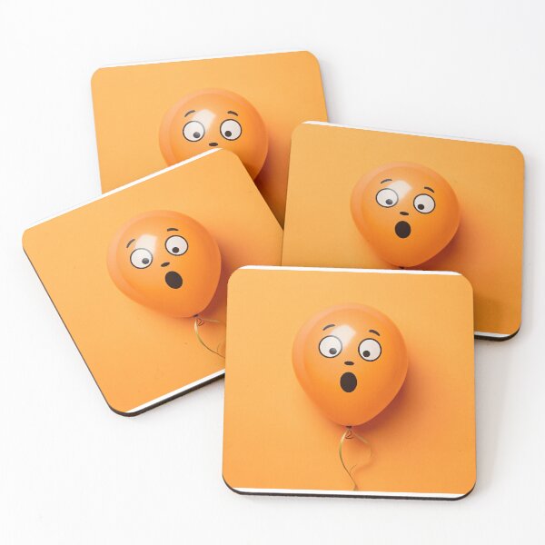 Item preview, orange balloon with amazement on  orange background designed and sold by elkuni.
