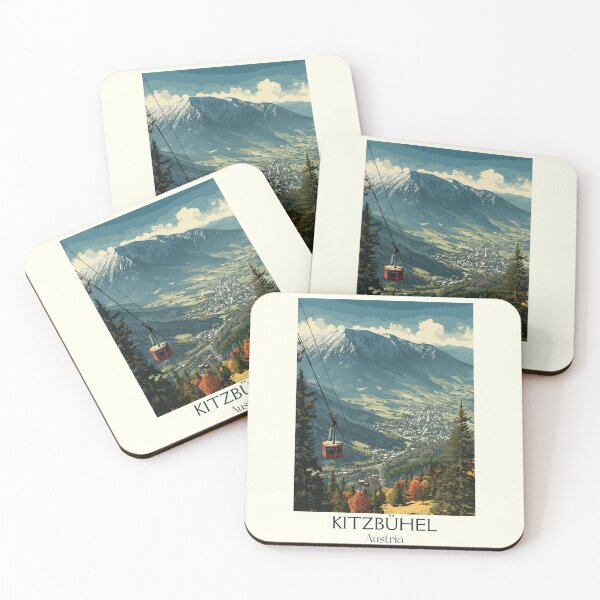 Item preview, Kitzbühel Austria Vintage Travel Poster - Iconic Ski Resort Town designed and sold by TuncGK.