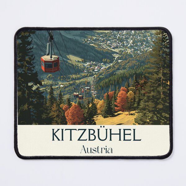 Item preview, Kitzbühel Austria Vintage Travel Poster - Iconic Ski Resort Town designed and sold by TuncGK.