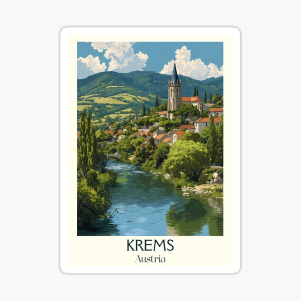 Item preview, Krems Austria Vintage Travel Poster - Wachau Wine Region Gem designed and sold by TuncGK.