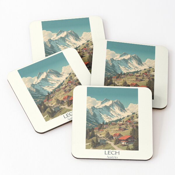 Item preview, Lech Austria Vintage Travel Poster - Arlberg Ski Paradise designed and sold by TuncGK.