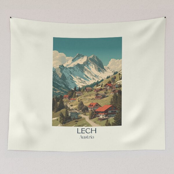 Item preview, Lech Austria Vintage Travel Poster - Arlberg Ski Paradise designed and sold by TuncGK.