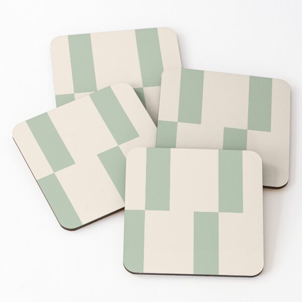 Item preview, Modern Geometric Tile Pattern – Clean Lines & Contemporary Style - Sage Green & Warm White designed and sold by Millefolia Design .