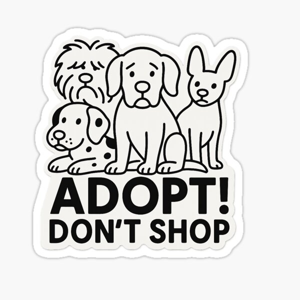 Item preview, Adopt! Dont shop, Dog Rescue, Sticker designed and sold by Nubrixa-Studio.