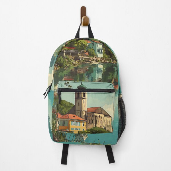 Item preview, Kufstein Austria Vintage Travel Poster - Fortress City on Inn River designed and sold by TuncGK.