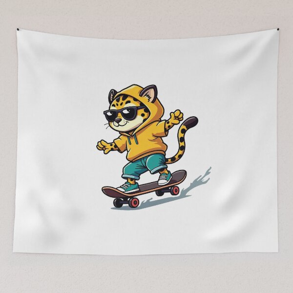 Item preview, Skater Leopard – Electric Skateboard Urban Jungle Cat designed and sold by MzulhilmiZam.