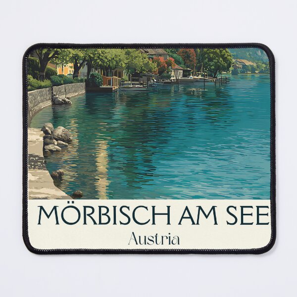 Item preview, Mörbisch am See Austria Vintage Travel Poster - Neusiedlersee Lake Stage designed and sold by TuncGK.