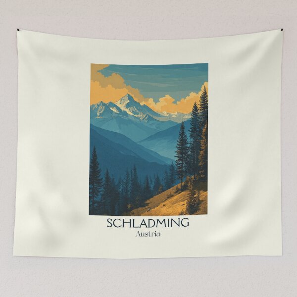 Item preview, Schladming Austria Vintage Travel Poster - Styrian Ski Hub designed and sold by TuncGK.