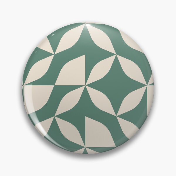 Item preview, Floral Geometric Tile Pattern – Clean Lines & Contemporary Style - Dusty Teal & Warm White designed and sold by Millefolia Design .