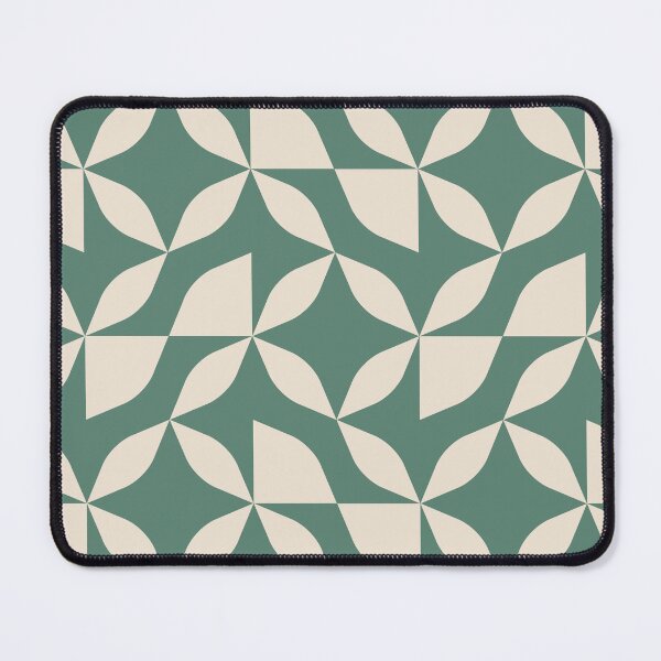 Item preview, Floral Geometric Tile Pattern – Clean Lines & Contemporary Style - Dusty Teal & Warm White designed and sold by Millefolia Design .