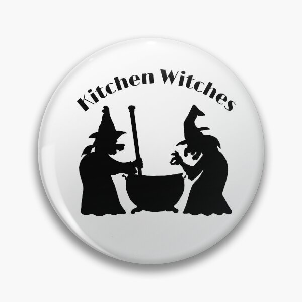 Item preview, Kitchen witches black and white Halloween design designed and sold by Katy Meg.