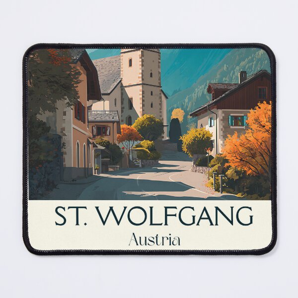 Item preview, St. Wolfgang Austria Vintage Travel Poster - Salzkammergut Lakeside Retreat designed and sold by TuncGK.