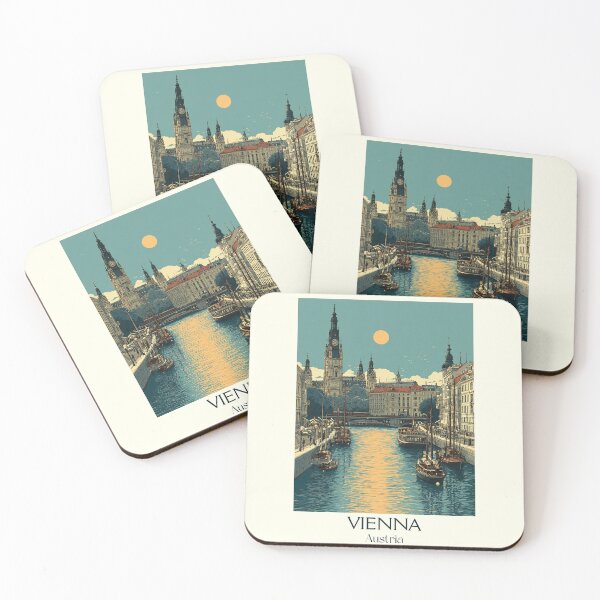 Item preview, Vienna Austria Vintage Travel Poster - Imperial Capital Cityscape designed and sold by TuncGK.