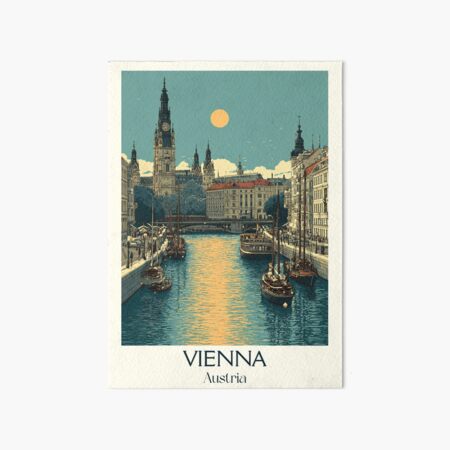 Item preview, Vienna Austria Vintage Travel Poster - Imperial Capital Cityscape designed and sold by TuncGK.
