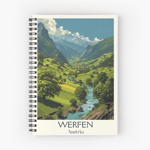 Artikelvorschau, Vintages Reiseplakat Werfen Österreich - Blick auf die Burg Hohenwerfen entworfen und verkauft von TuncGK.