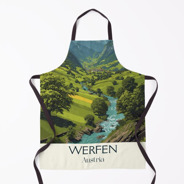 Artikelvorschau, Vintages Reiseplakat Werfen Österreich - Blick auf die Burg Hohenwerfen entworfen und verkauft von TuncGK.