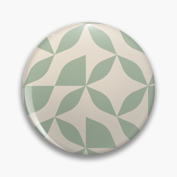 Item preview, Floral Geometric Tile Pattern – Clean Lines & Contemporary Style - Sage Green & Warm White designed and sold by Millefolia Design .