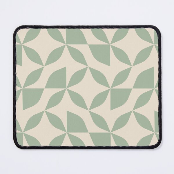 Item preview, Floral Geometric Tile Pattern – Clean Lines & Contemporary Style - Sage Green & Warm White designed and sold by Millefolia Design .