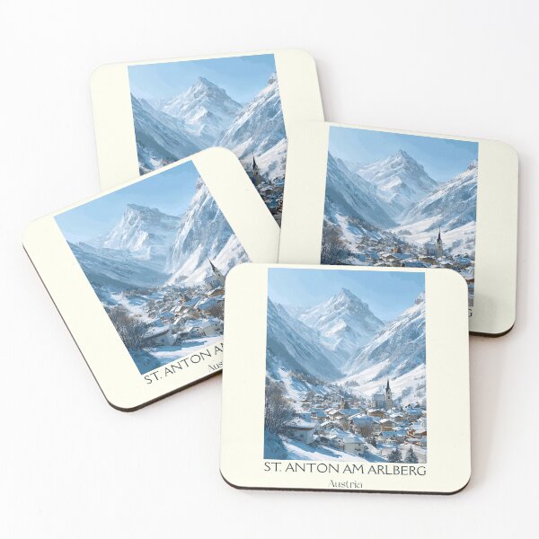 Item preview, St. Anton am Arlberg Austria Vintage Travel Poster - Arlberg Ski Paradise designed and sold by TuncGK.