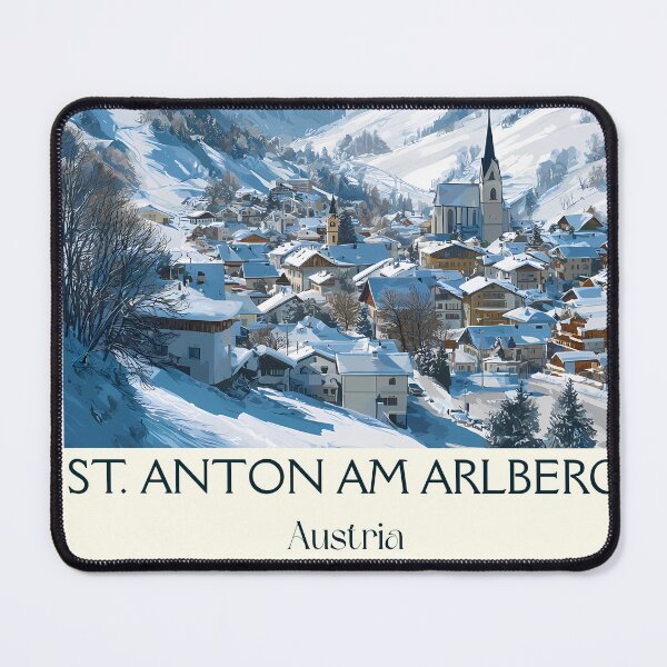 Item preview, St. Anton am Arlberg Austria Vintage Travel Poster - Arlberg Ski Paradise designed and sold by TuncGK.
