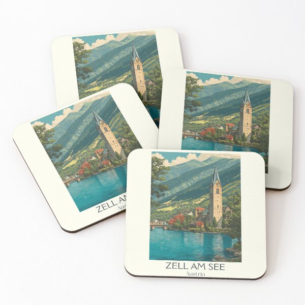 Item preview, Zell am See Austria Vintage Travel Poster - Pinzgau Lakeside Resort designed and sold by TuncGK.