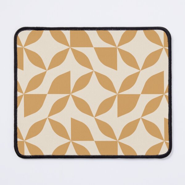 Item preview, Floral Geometric Tile Pattern – Clean Lines & Contemporary Style - Yellow Ochre & Warm White designed and sold by Millefolia Design .
