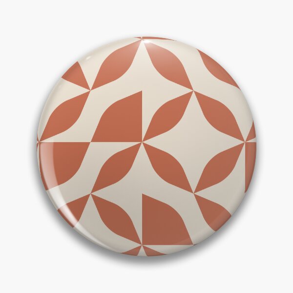 Item preview, Floral Geometric Tile Pattern – Clean Lines & Contemporary Style - Red Clay & Warm White designed and sold by Millefolia Design .