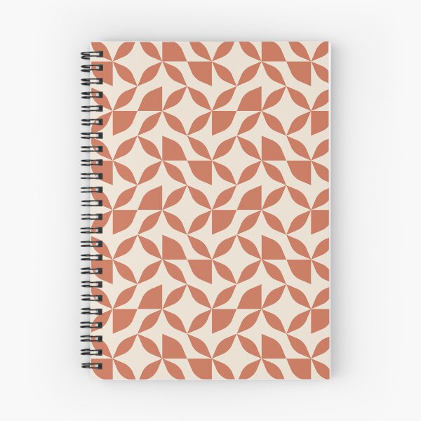 Item preview, Floral Geometric Tile Pattern – Clean Lines & Contemporary Style - Red Clay & Warm White designed and sold by Millefolia Design .