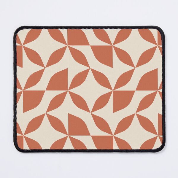 Item preview, Floral Geometric Tile Pattern – Clean Lines & Contemporary Style - Red Clay & Warm White designed and sold by Millefolia Design .