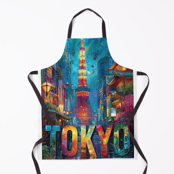 Item preview, Travel poster of Tokyo Cityscape with Tower and Neon Lights designed and sold by Artessie.