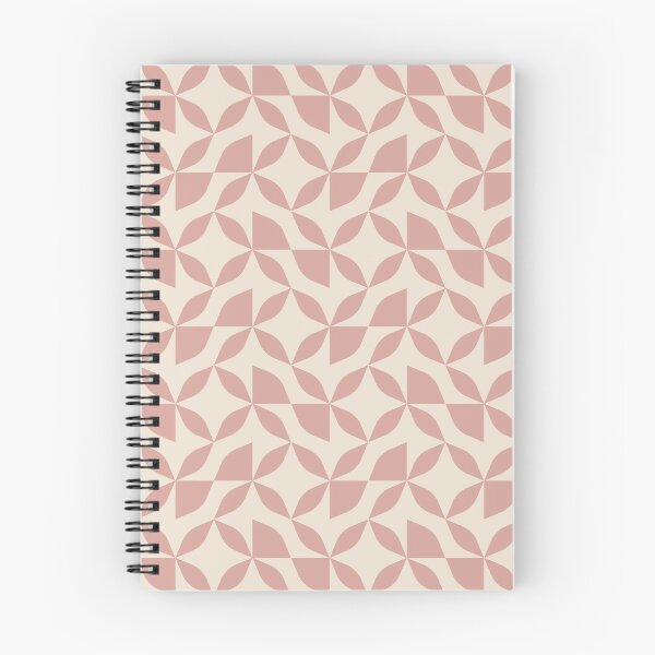 Item preview, Floral Geometric Tile Pattern – Clean Lines & Contemporary Style - Dusty Rose & Warm White designed and sold by Millefolia Design .