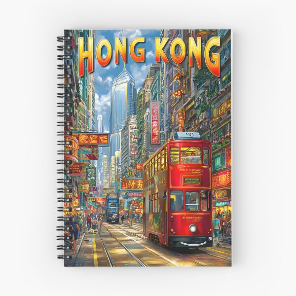 Item preview, Travel poster of Hong Kong Tram Scene in City Streets designed and sold by Artessie.