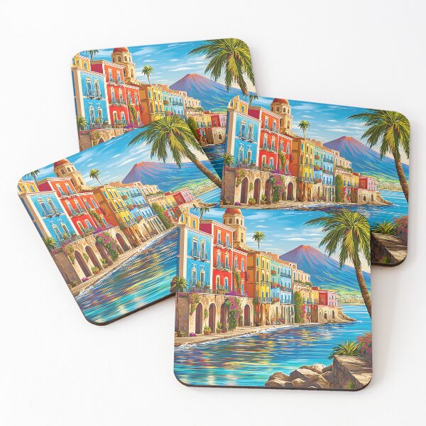 Item preview, Travel poster of Coastal Scene in Beautiful Sicily, Italy designed and sold by Artessie.