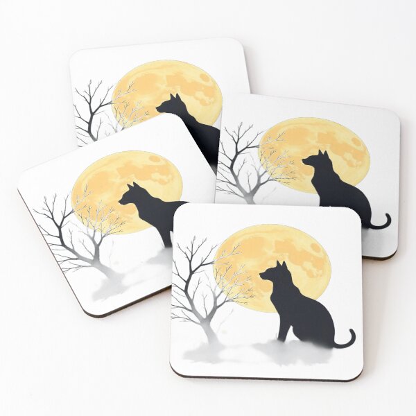 Item preview, Silhouette of a Dog Under the Full Moon designed and sold by Mouni98.