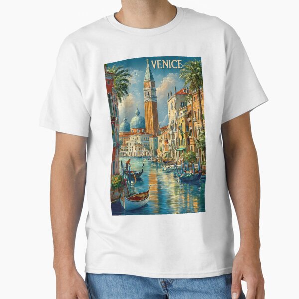 Aperçu de l'œuvre Affiche de voyage des canaux et de l'architecture historique de Venise créée et vendue par Artessie.