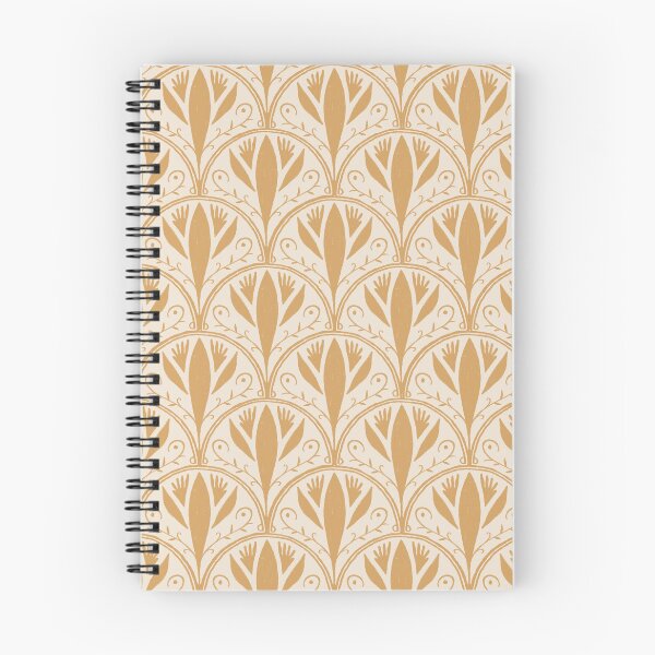 Item preview, Yellow Ochre & Warm White Scallop Tile Pattern – Andalusian Azulejo-Inspired Oil Pastel Design designed and sold by Millefolia Design .