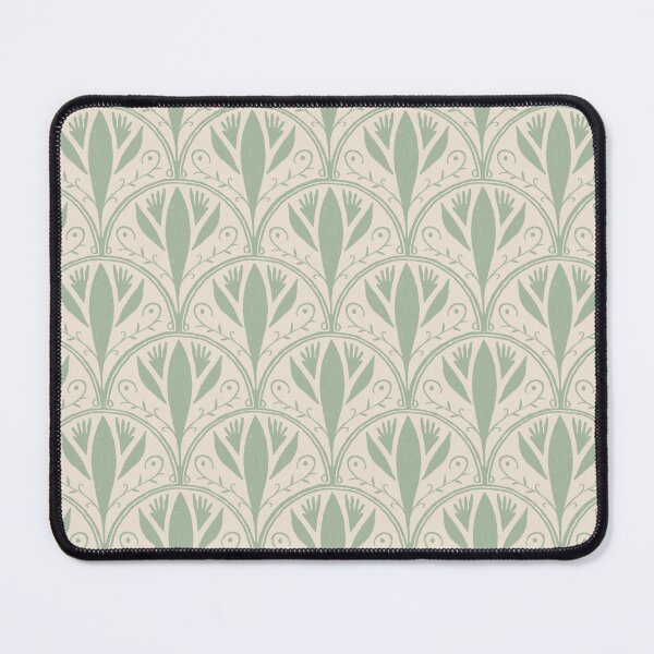 Item preview, Sage Green & Warm White Scallop Tile Pattern – Andalusian Azulejo-Inspired Oil Pastel Design designed and sold by Millefolia Design .