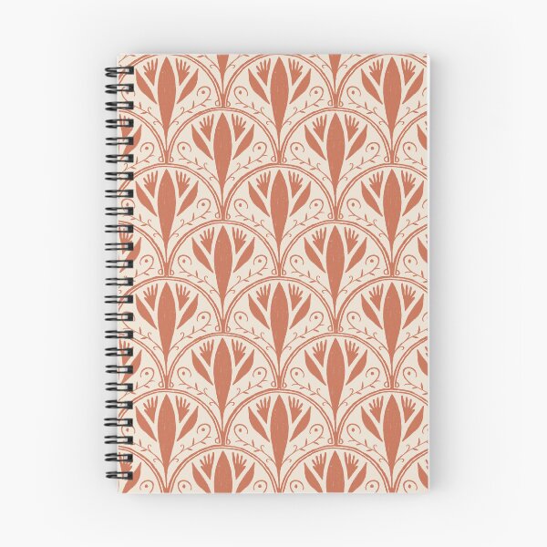 Item preview, Red Clay & Warm White Scallop Tile Pattern – Andalusian Azulejo-Inspired Oil Pastel Design designed and sold by Millefolia Design .