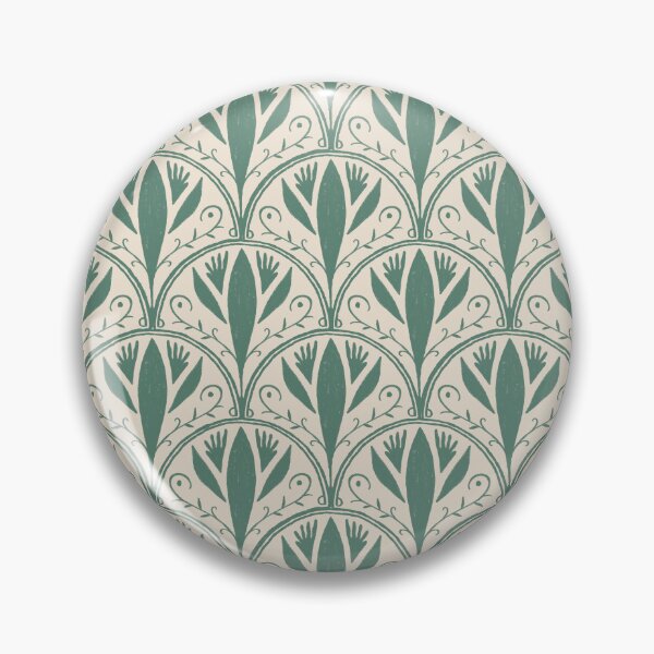 Item preview, Dusty Teal & Warm White Scallop Tile Pattern – Andalusian Azulejo-Inspired Oil Pastel Design designed and sold by Millefolia Design .