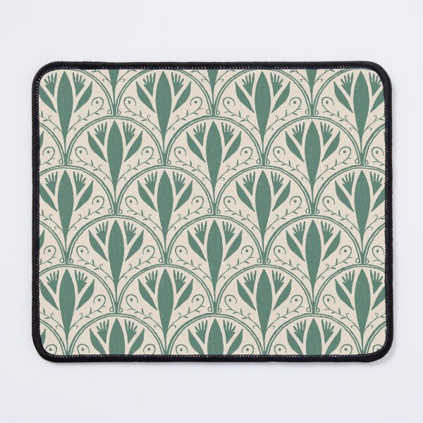 Item preview, Dusty Teal & Warm White Scallop Tile Pattern – Andalusian Azulejo-Inspired Oil Pastel Design designed and sold by Millefolia Design .