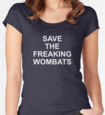 SAVE THE FREAKING WOMBATS Women's Fitted Scoop T-Shirt