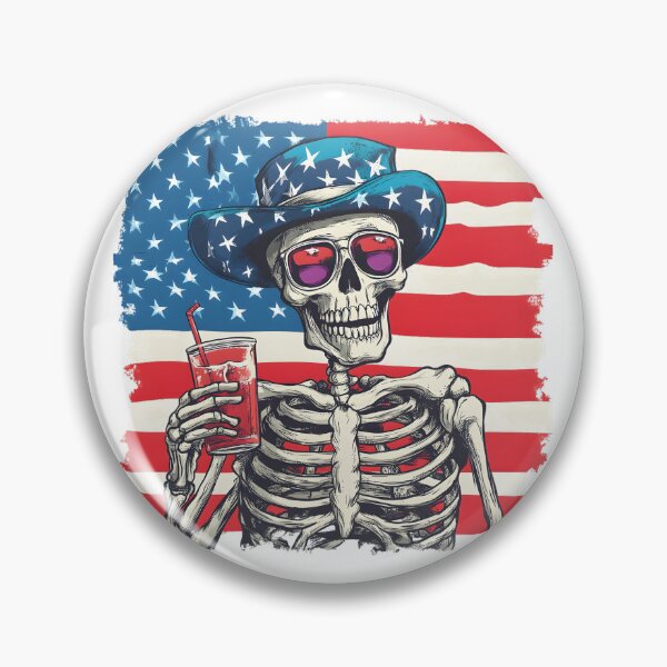 Item preview, Patriotic Skeleton with Drink designed and sold by Mariana Shymkovych.